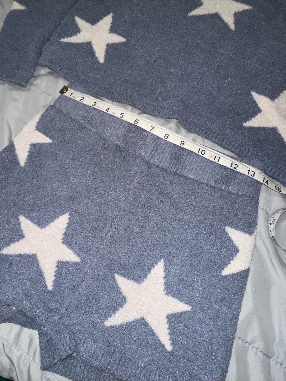 Sincerely Jules Two Piece Matching Fuzzy Knit Lounge Set Blue Stars Sz M Cozy - Picture 7 of 8